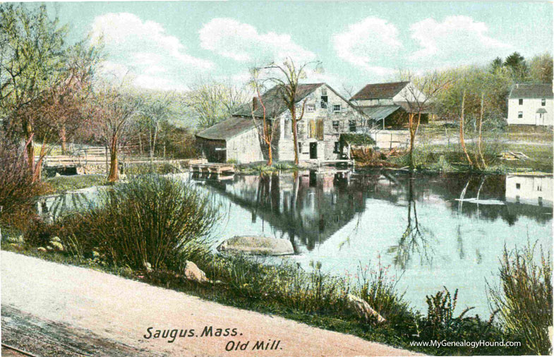 Saugus, Massachusetts, Old Mill, vintage postcard photo