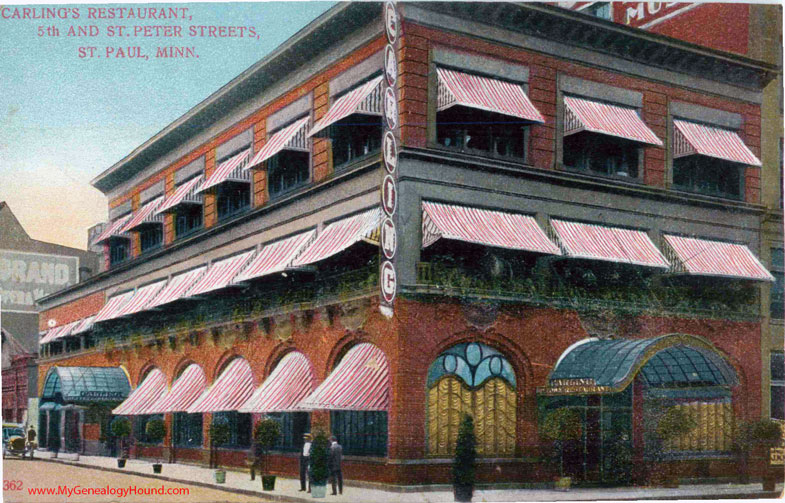 St. Paul, Minnesota, Carling's Restaurant, vintage postcard photo