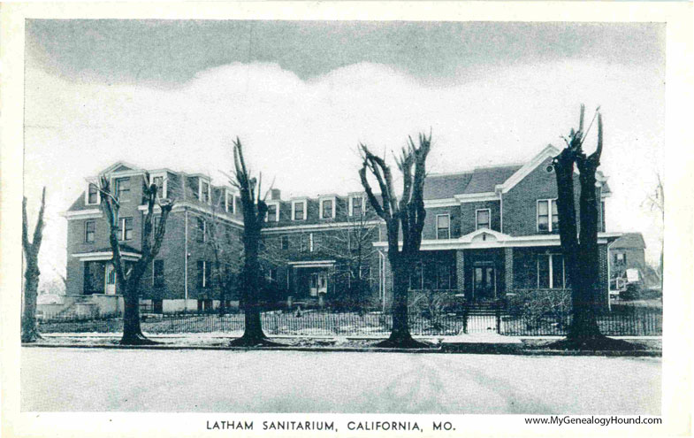 California, Missouri, Latham Sanitarium, vintage postcard photo
