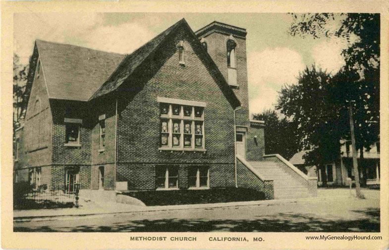 California, Missouri, Methodist Church, vintage postcard photo