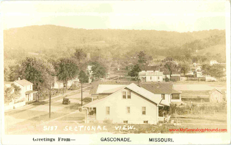 Gasconade, Missouri, Sectional View, Street Scene, vintage postcard, Historic Photo