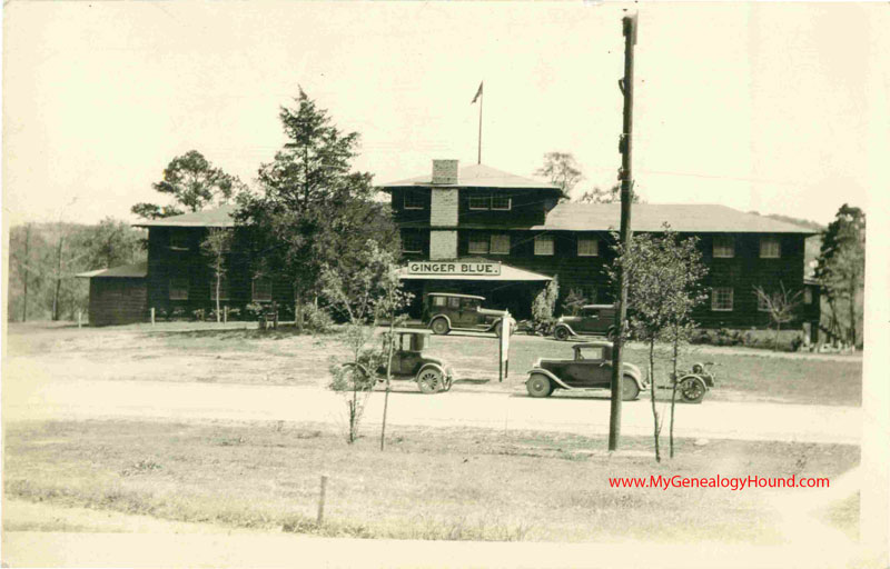 Ginger Blue Lodge, McDonald County, Missouri, Vintage Postcard, Historic Photo
