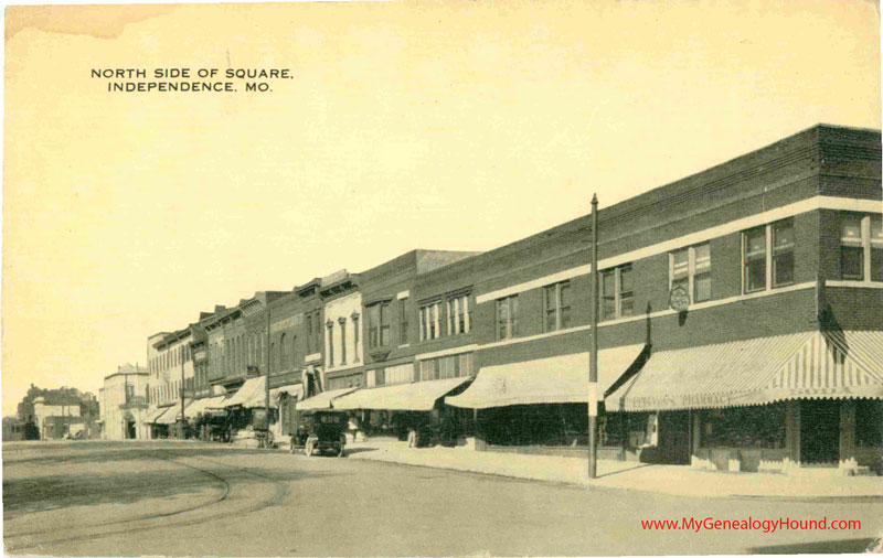 Independence, Missouri, North Side of Square, Clinton's Pharmacy, vintage postcard, Historic Photo, Harry S Truman