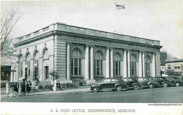 Old U. S. Post Office, Independence, Missouri, vintage postcard, photo