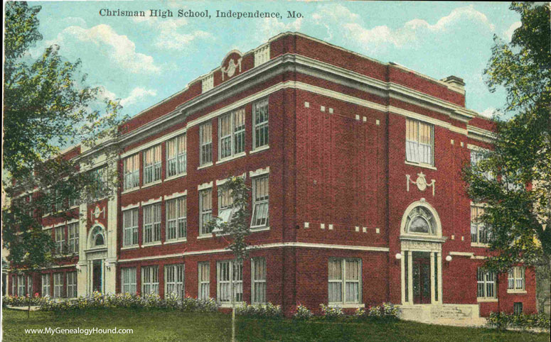 Independence, Missouri, William Chrisman High School, vintage postcard, photo