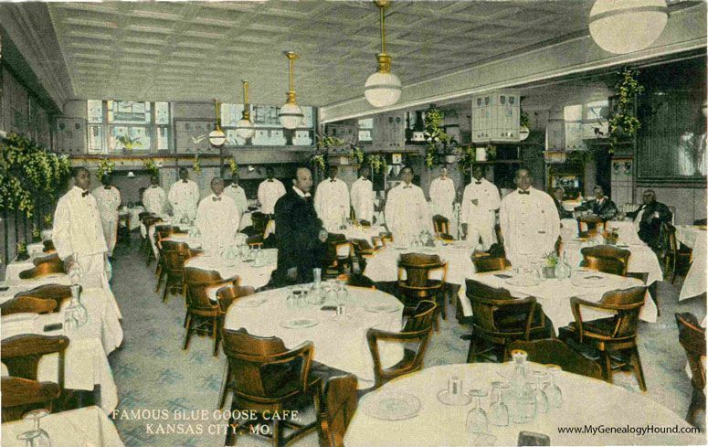 Kansas City, Missouri, Blue Goose Cafe, vintage postcard photo