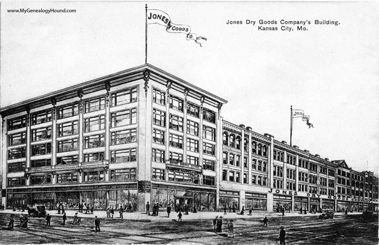 Kansas City, Missouri, Jones Dry Goods Company's Building, vintage postcard photo