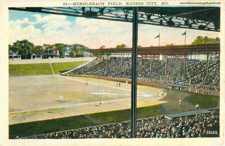 Kansas City, Missouri, Muehlebach Field, vintage postcard photo