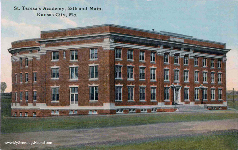 Kansas City, Missouri, St. Teresa's Academy, vintage postcard photo