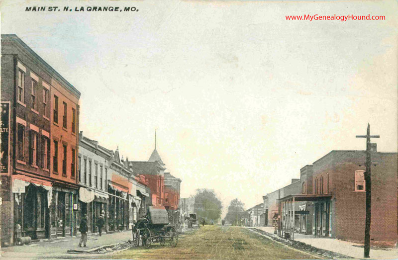 La Grange, Missouri, Main Street North, vintage postcard, Historic Photo, Lewis County, MO