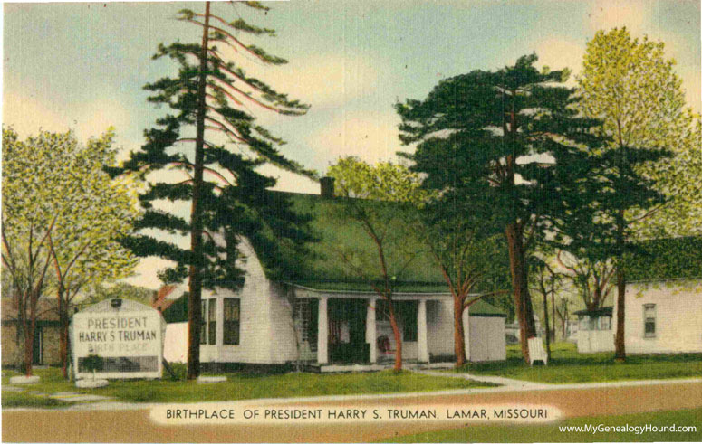 Lamar, Missouri, Birthplace of Harry S Truman, Vintage Postcard, Historic Photo