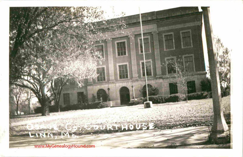 Linn, Missouri, Osage County Courthouse, vintage postcard, historical photo