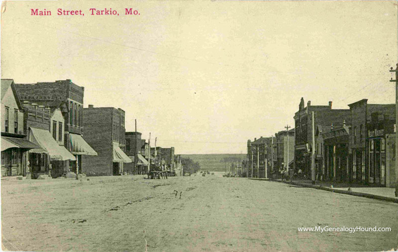 Tarkio, Missouri Main Street vintage postcard, historic photo