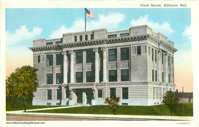 Alliance, Nebraska, Court House, vintage postcard photo