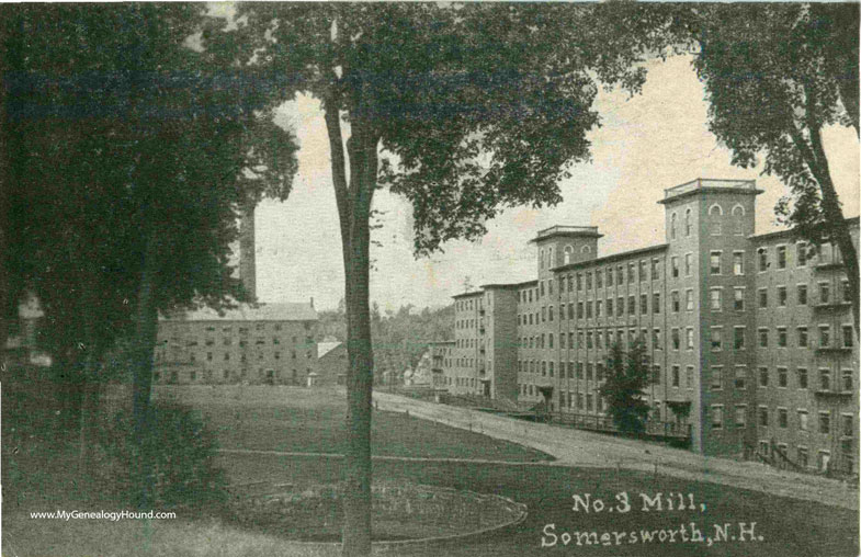 Somersworth, New Hampshire, Number Three Mill, vintage postcard photo