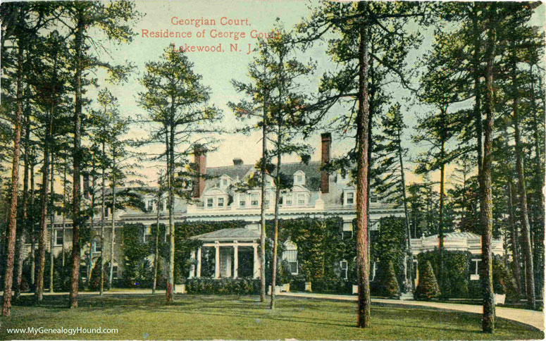 Lakewood, New Jersey, Georgian Court, Residence of George Gould, vintage postcard, historic photo