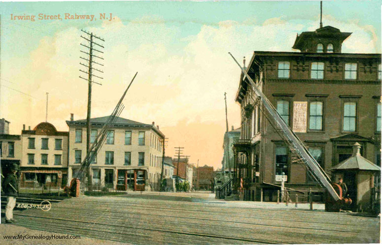 Rahway, New Jersey, Irwing Street, vintage postcard, historic photo