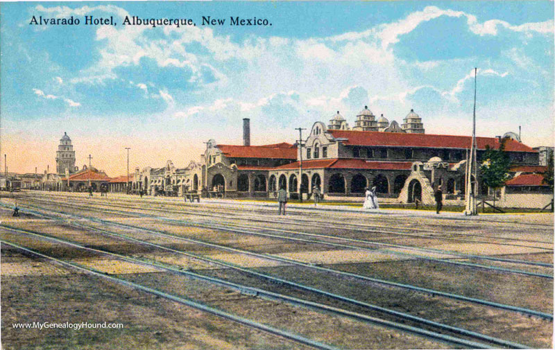 Albuquerque, New Mexico, Alvarado Hotel, vintage postcard, historic photo