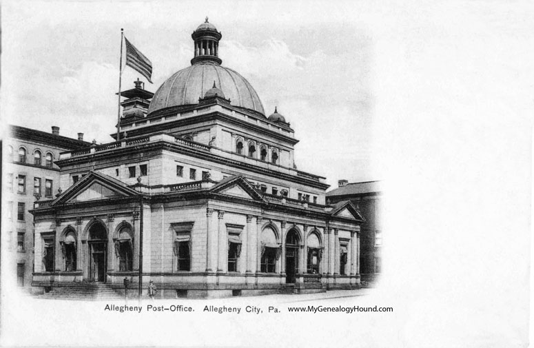 Allegheny City, Pennsylvania, Post Office, vintage postcard photo