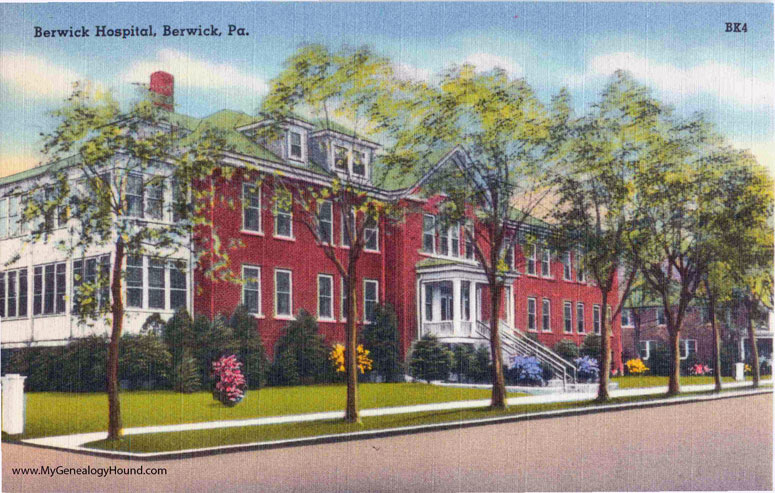 Berwick, Pennsylvania, Berwick Hospital, vintage postcard photo