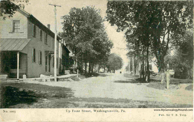 Washingtonville, Pennsylvania, Up Front Street, vintage postcard photo