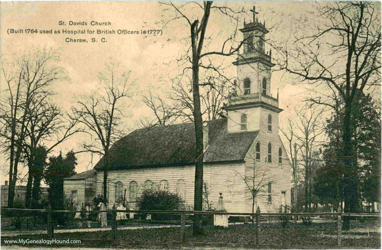 Cheraw, South Carolina, St. David's Church, vintage postcard, historic photo