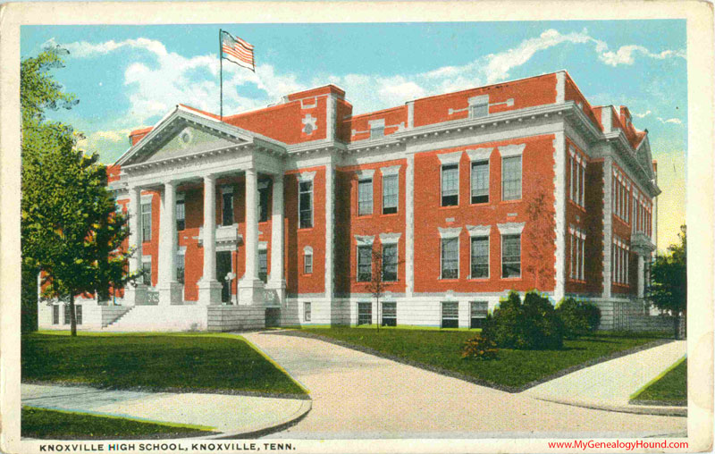 Knoxville, Tennessee, Knoxville High School, vintage postcard, historic photo