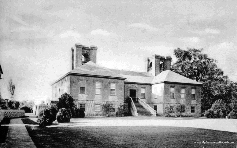 Stratford Hall, south view, Westmoreland County, Virginia, vintage postcard, photo