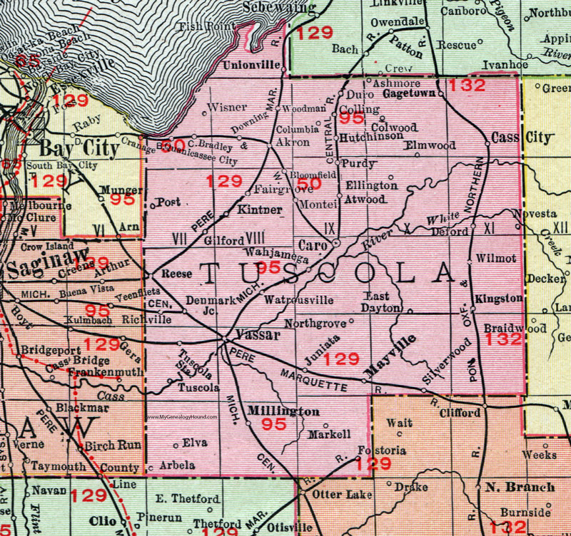 Map Of Tuscola County Michigan - Lila Shelba