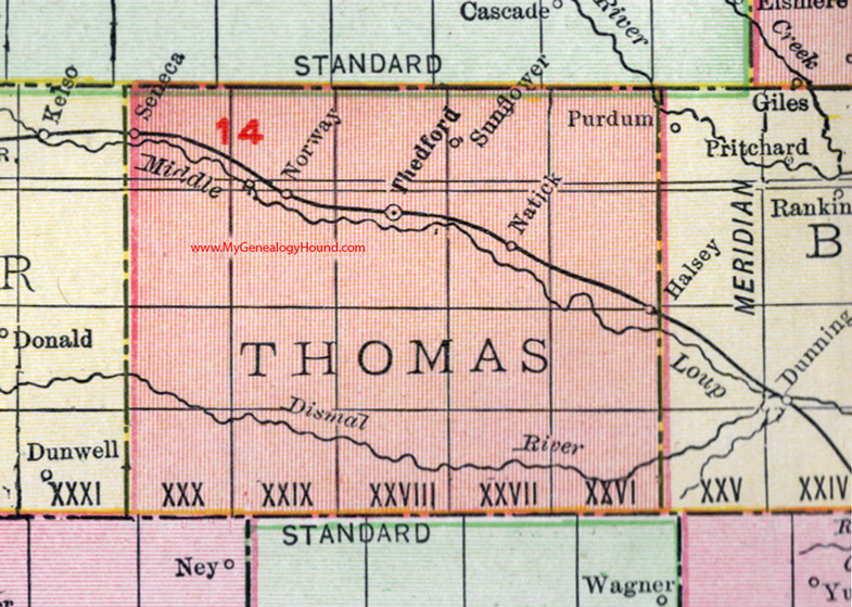 Thomas County, Nebraska, map, 1912, Thedford, Seneca, Halsey, Norway, Natick, Sunflower Thomas County, Nebraska, map, 1912, Thedford, Seneca, Halsey, Norway, Natick, Sunflower