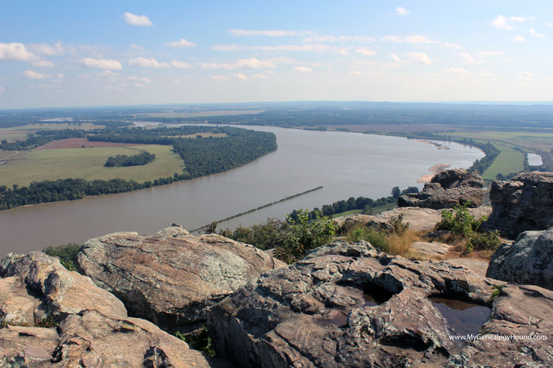 The Arkansas River as seen from the top of Petit Jean Mountain in Petit Jean State Park, Arkansas.