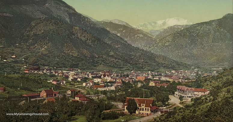 Manitou Springs, Colorado, View of City, 1898-1905, historic photo