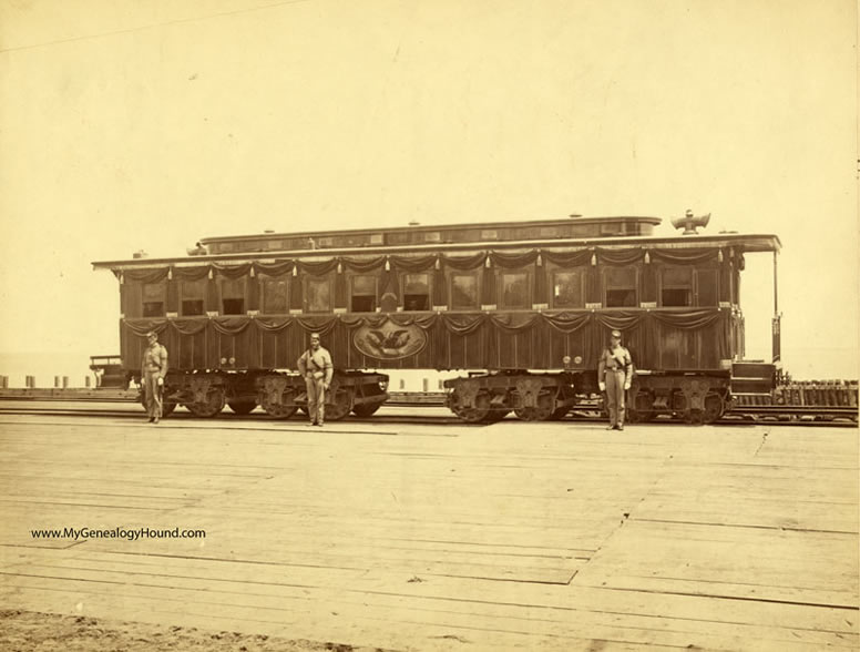 President Abraham Lincoln, Funeral Railroad Car, 1865, historic photo