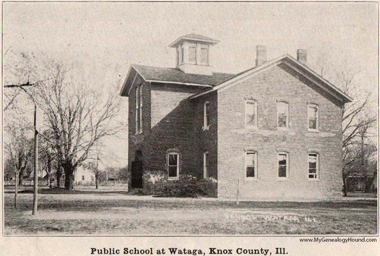 Wataga, Illinois, Public School, 1917, historic photo