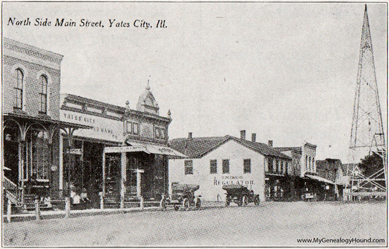 Yates City, Illinois, Main Street, North Side, 1917, historic photo
