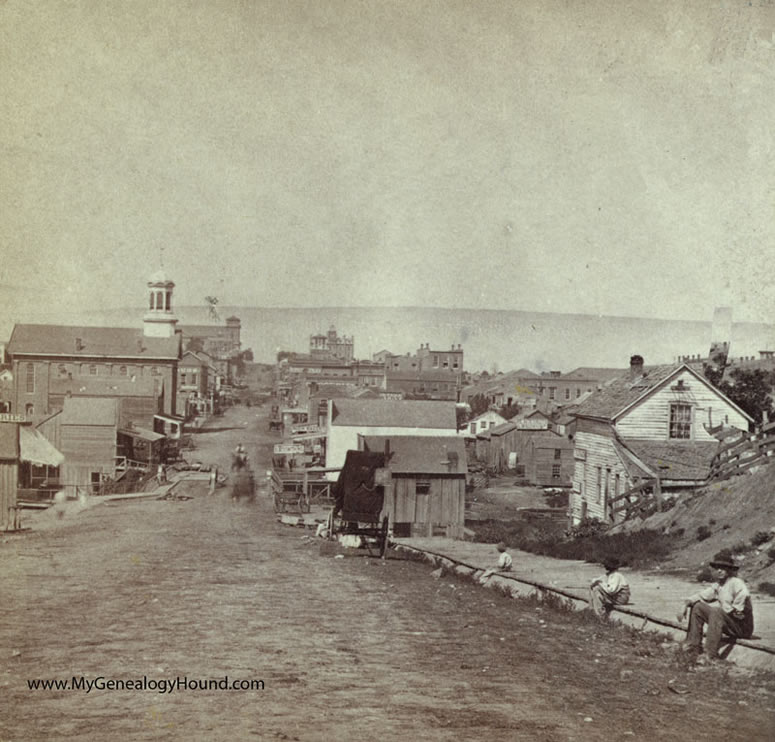Leavenworth, Kansas, Fifth Street, 1867, historic photo