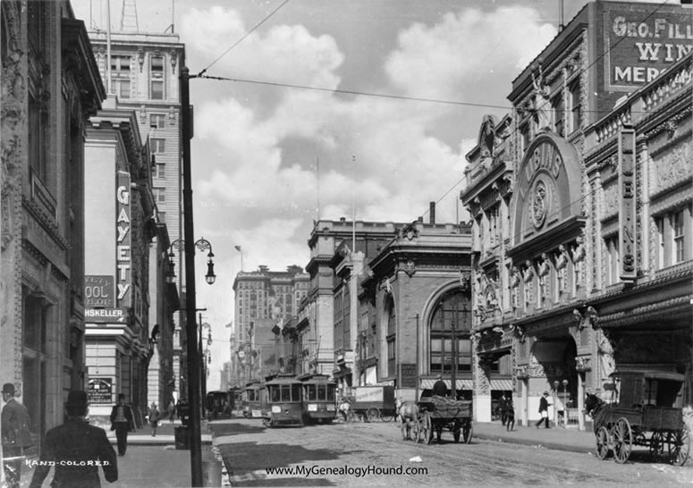 Baltimore, Maryland, Lubins Theatre, street scene, 1910, historic photo