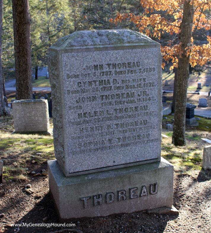oncord, Massachusetts, Henry David Thoreau, Tombstone and Grave, Sleepy Hollow Cemetery, photo