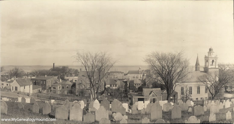 Plymouth, Massachusetts, Burial Hill,1910, panoramic historic photo, right half