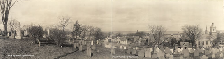 Plymouth, Massachusetts, Burial Hill,1910, panoramic historic photo