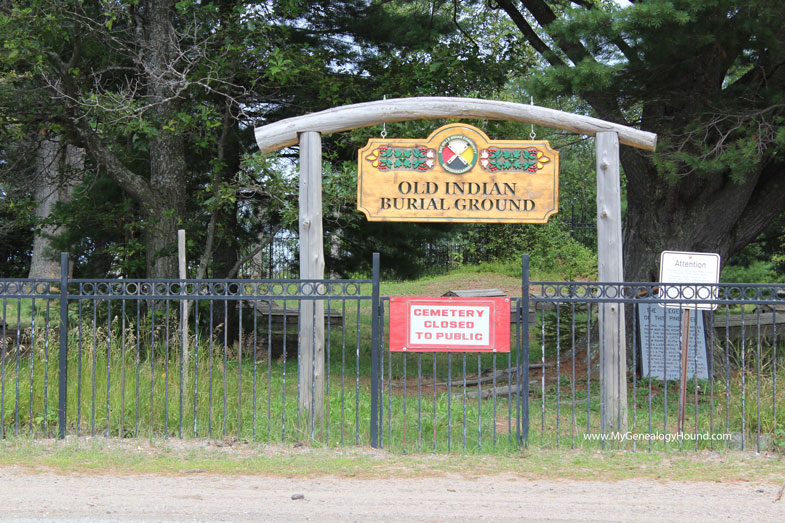 Entrance to the Old Indian Burial Ground, Bay Mills, Michigan cemetery.