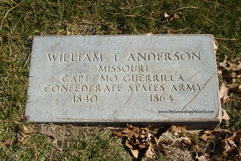 Richmond, Missouri, William "Bloody Bill" Anderson, Confederate Guerrilla, Tombstone Grave photo