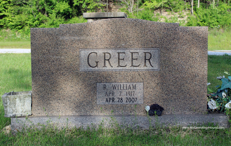 Robert William "Dabbs Greer", grave and tombstone, Peace Valley Cemetery, Anderson, Missouri, photo