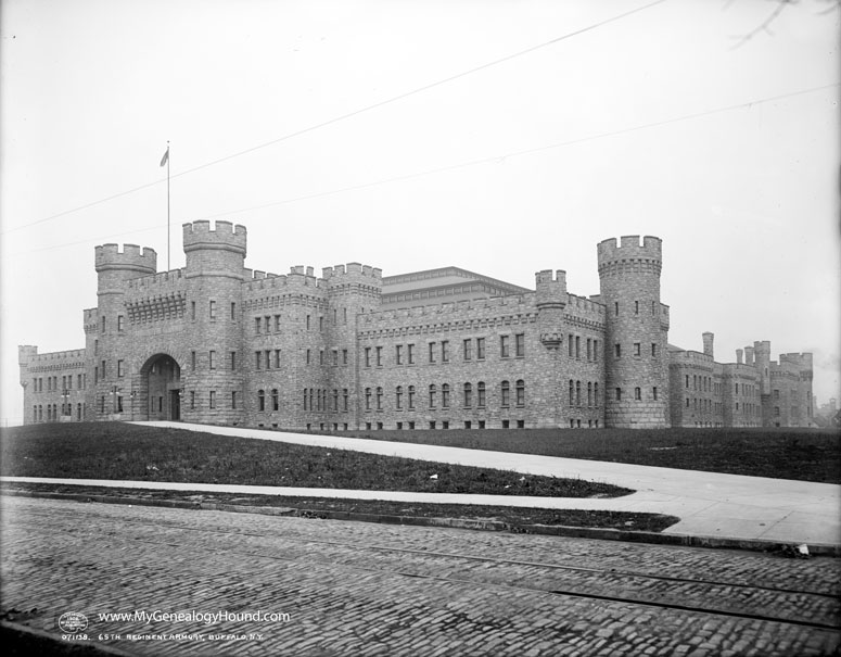 Buffalo, New York, 65th Regiment Armory Building, 1908, historic photo