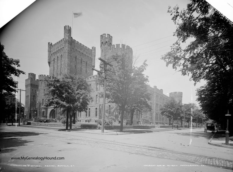 Buffalo, New York, 74th National Armory Building, 1904, historic photo