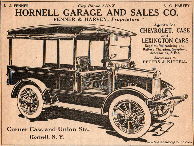 Hornell, New York, Hornell Garage and Sales, ad image, photo Hornell, New York, Hornell Garage and Sales, ad image, photo
