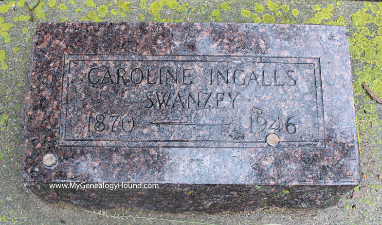 Caroline "Carrie" Ingalls Swanzey, tombstone and grave, Little House on the Prairie, De Smet, South Dakota, Laura Ingalls Wilder