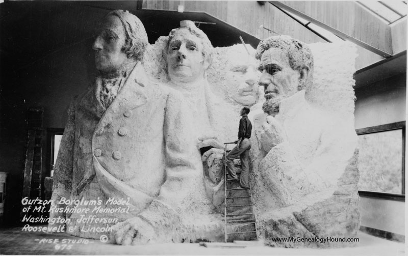 Mount Rushmore Memorial, Model, South Dakota, Monument, Gutzon Borglum, historic photo