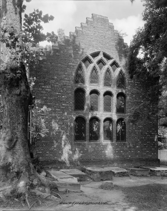 new Jamestown church building built in 1906, back view new Jamestown church building built in 1906, back view