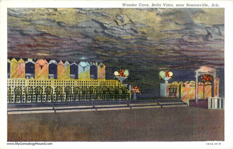 Wonderland Cave (called Wonder Cave on this postcard), Bella Vista, Arkansas, photo